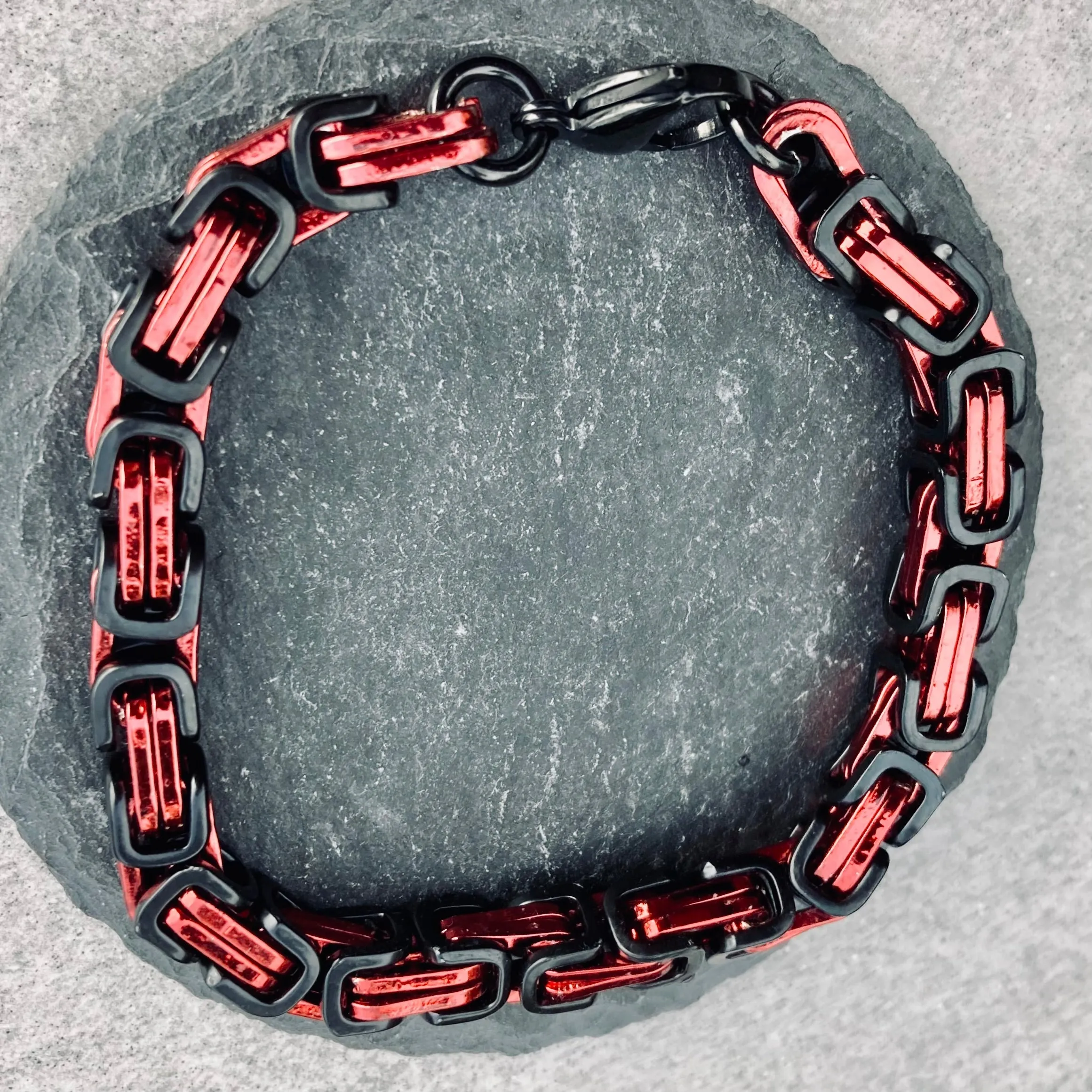 Daytona Bracelet - Red & Black - Deluxe - 1/4 inch wide - B31