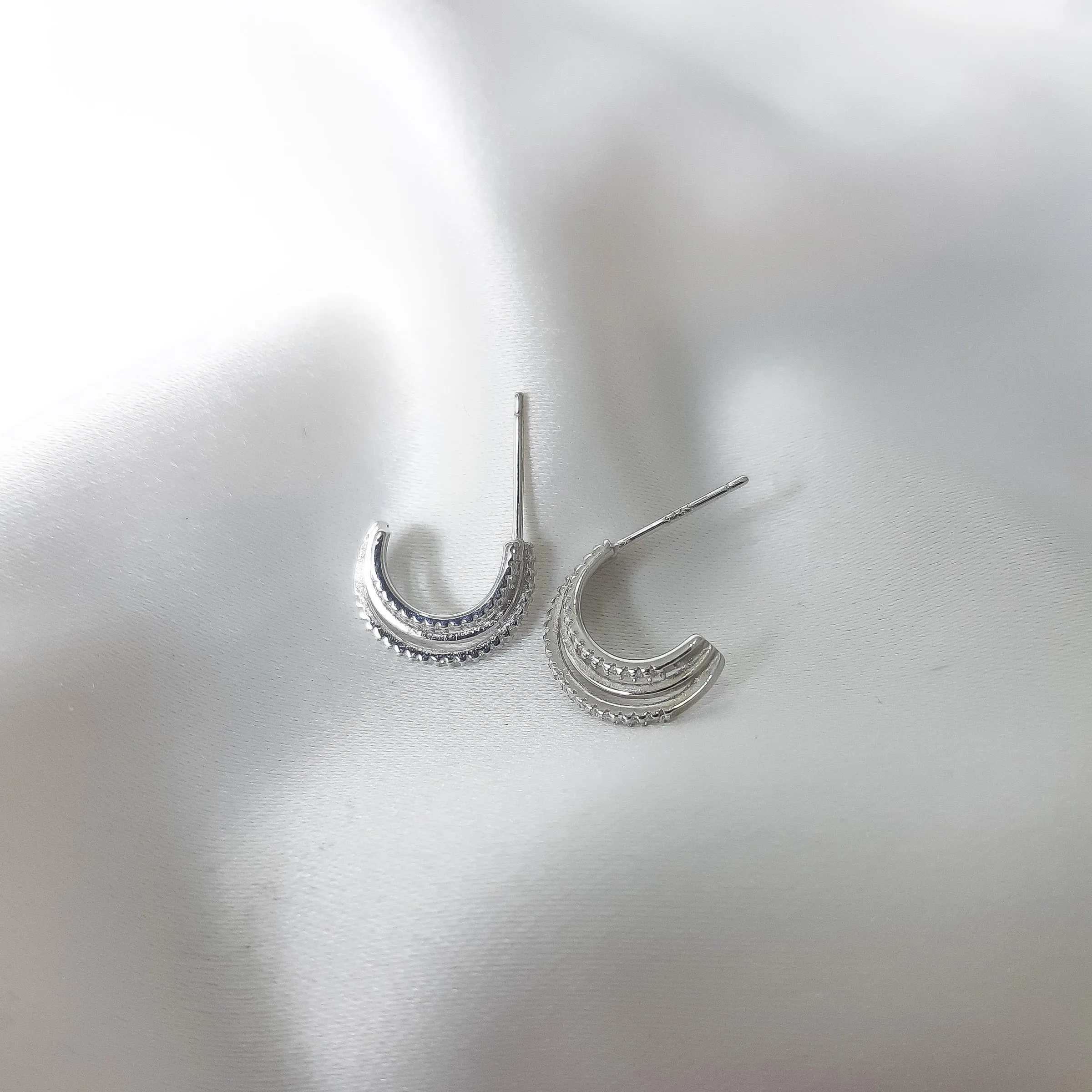 Diamond Stud Layered Huggies