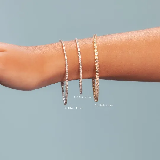 14K Gold Diamond Tennis Bracelet, 4.50 Carats, Elegant 2.7mm Width, Secure 4-Prong Setting