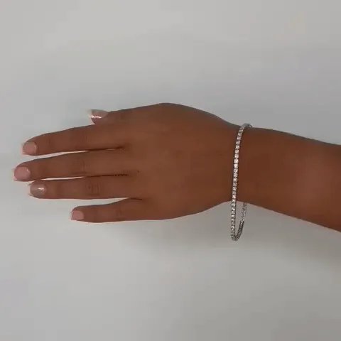 14K Gold Diamond Tennis Bracelet, 4.50 Carats, Elegant 2.7mm Width, Secure 4-Prong Setting