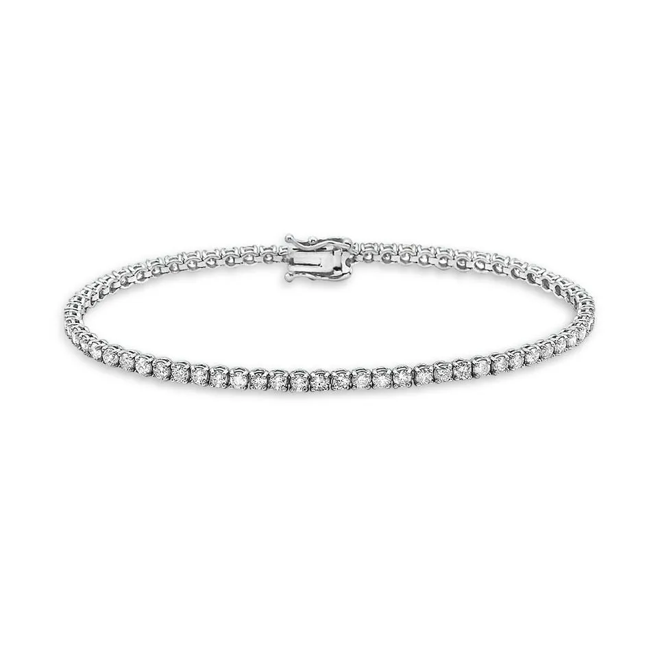 14K Gold Diamond Tennis Bracelet, 4.50 Carats, Elegant 2.7mm Width, Secure 4-Prong Setting