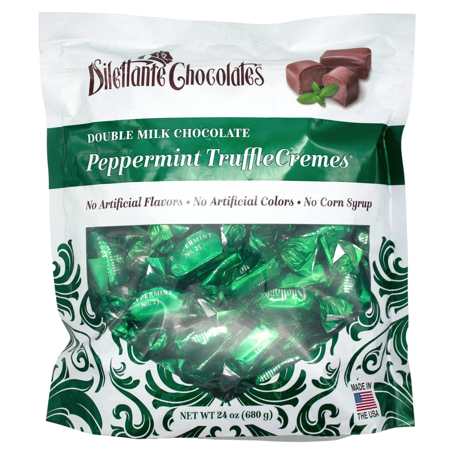 Dilettante Peppermint TruffleCremes in Milk Chocolate