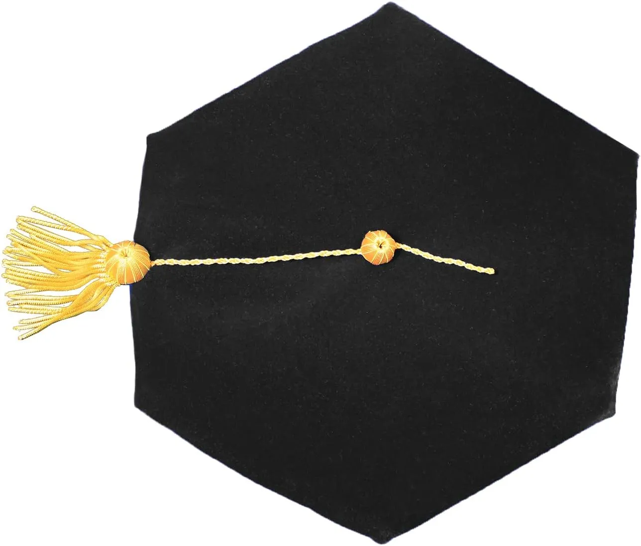 Doctoral Tam with Gold Bullion Tassel Unisex Black Velvet Graduation Tam