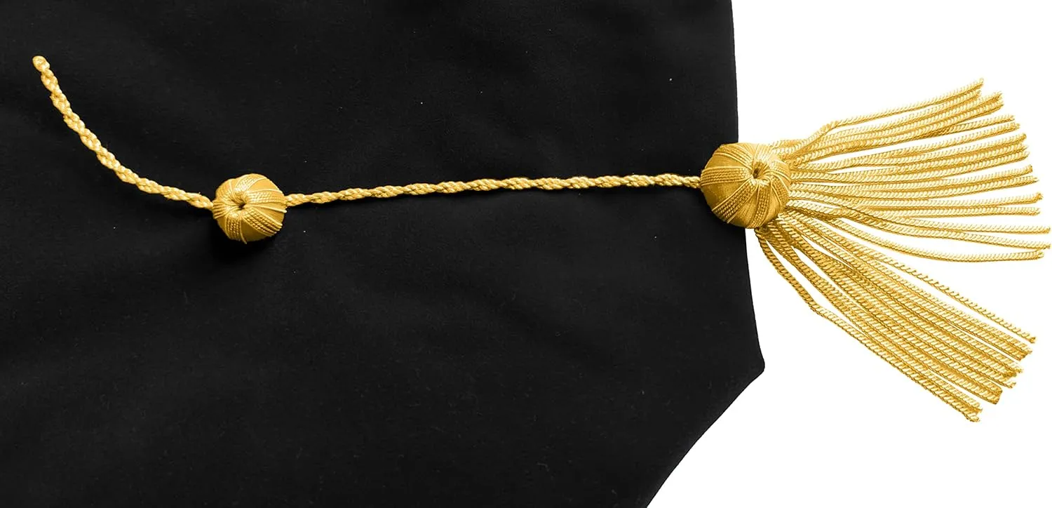Doctoral Tam with Gold Bullion Tassel Unisex Black Velvet Graduation Tam