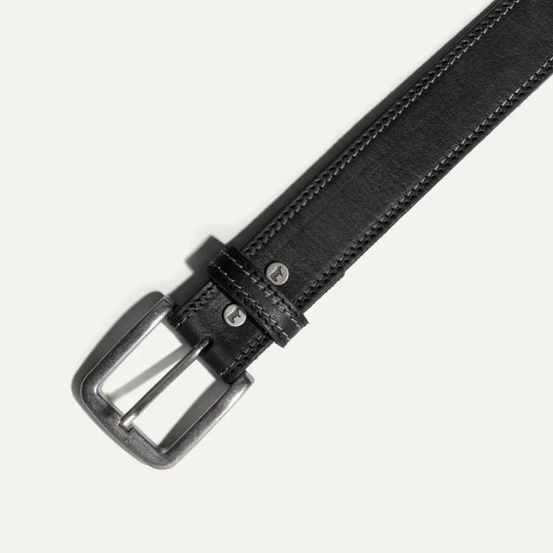 Double Stitch Veg Tan Leather Belt