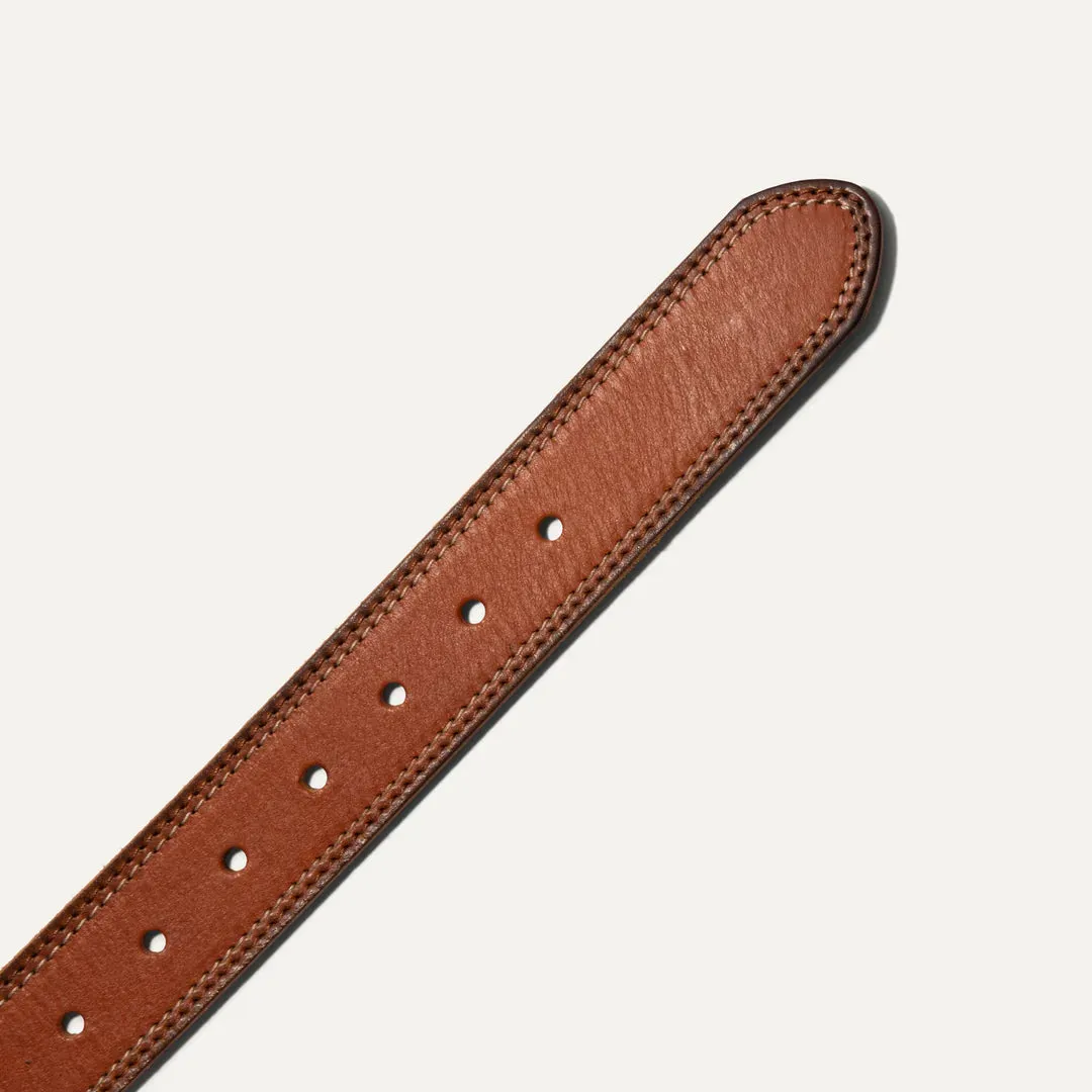 Double Stitch Veg Tan Leather Belt