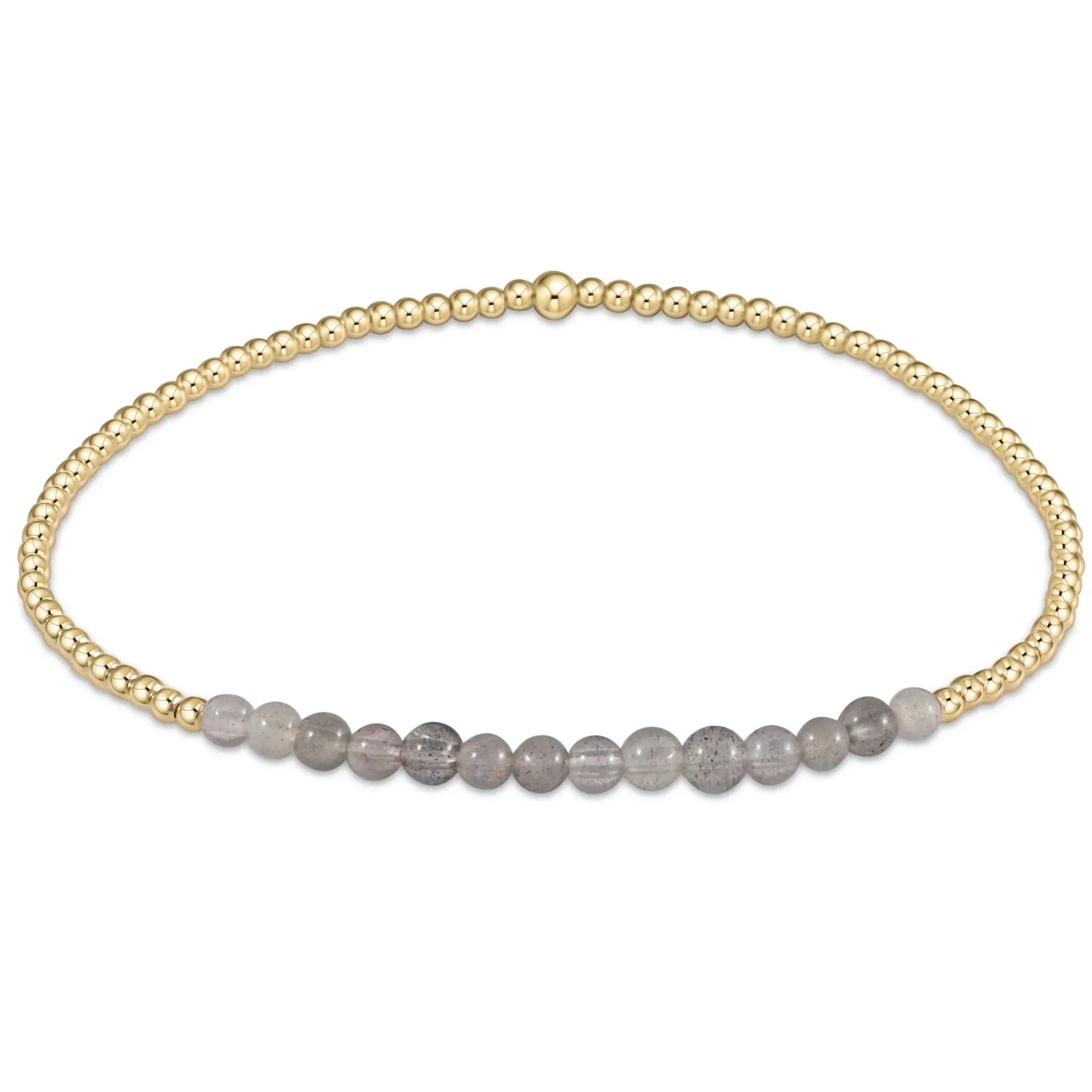 enewton: Gold Bliss 2mm Bead Bracelet - Labradorite