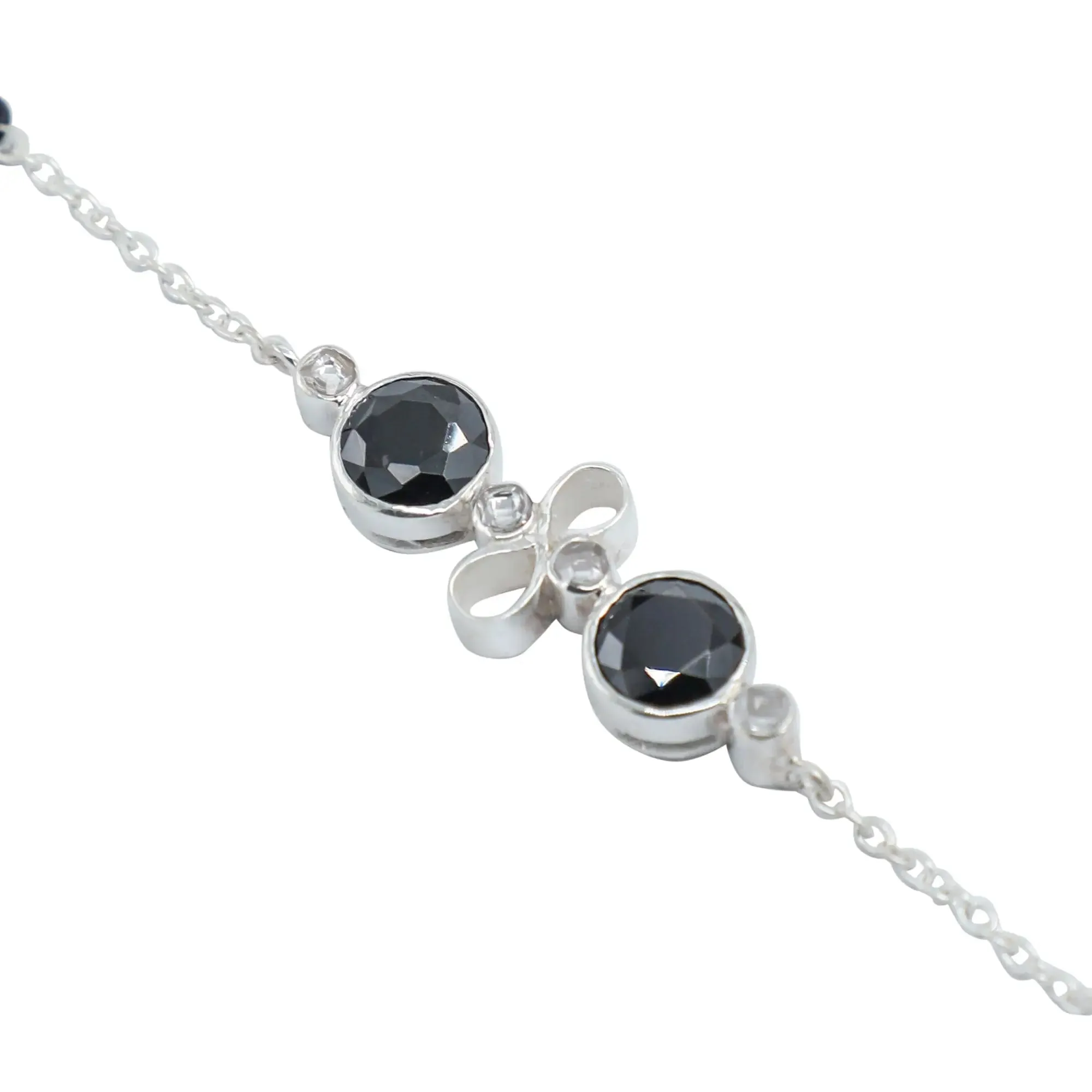 Eternal Knot 92.5 silver black onyx bracelet