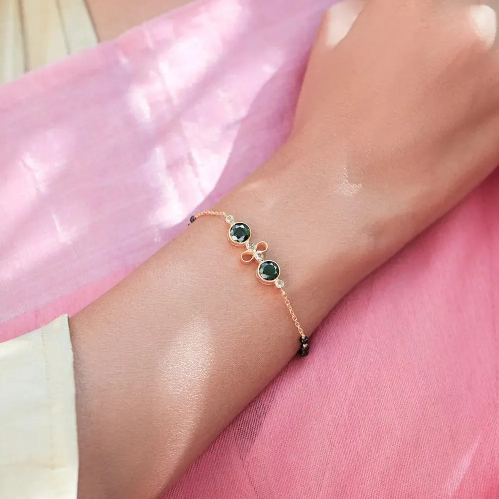 Eternal Knot 92.5 silver black onyx bracelet