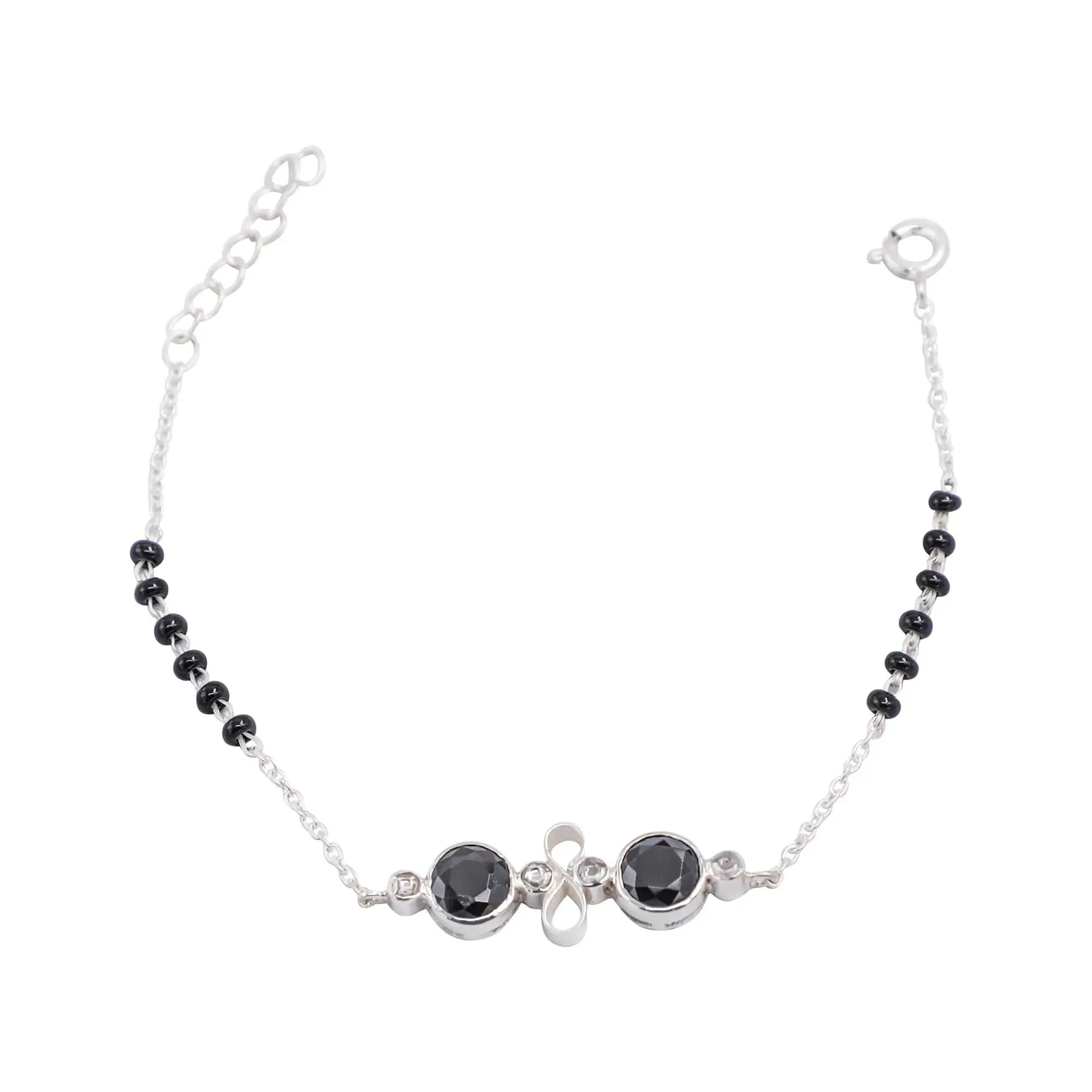 Eternal Knot 92.5 silver black onyx bracelet