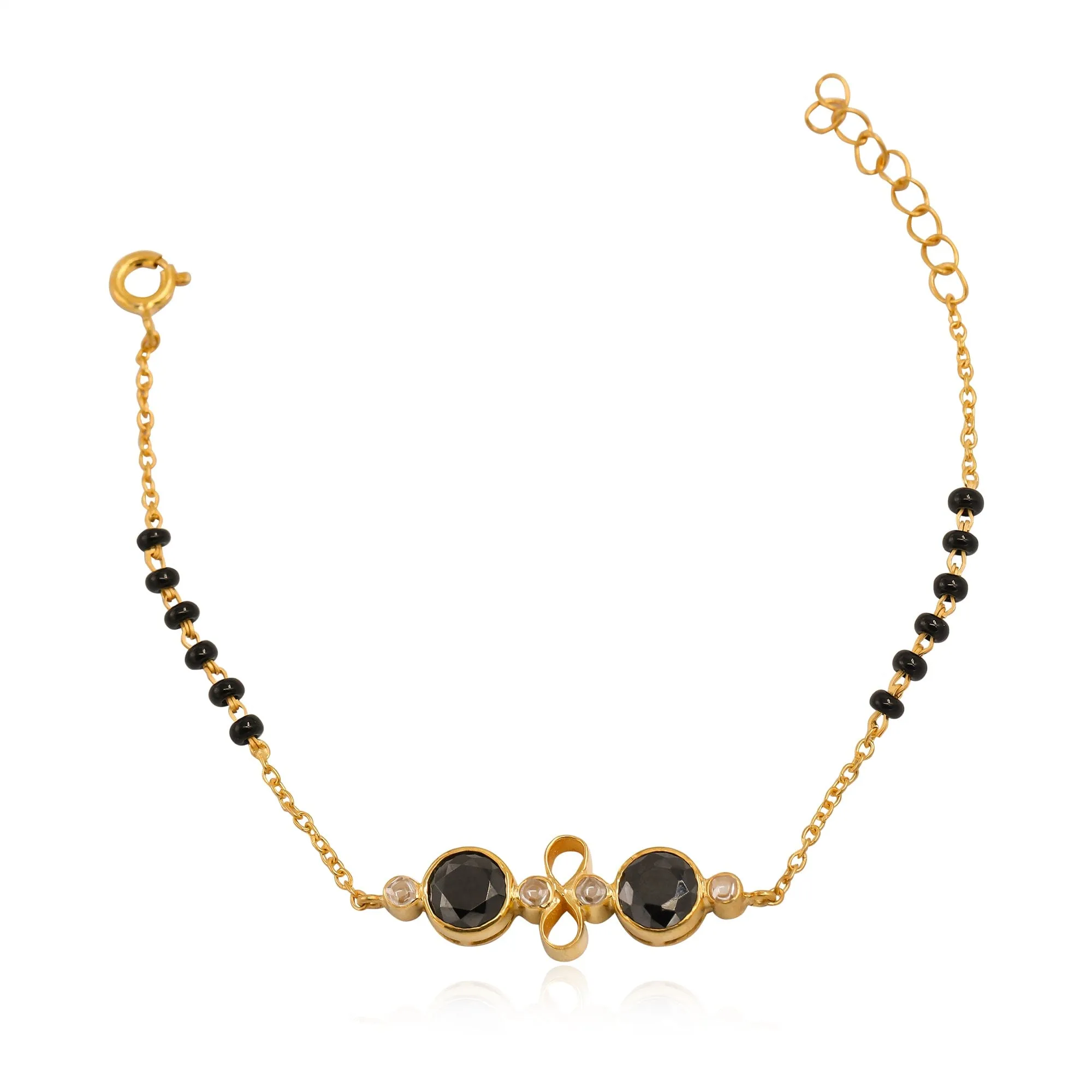 Eternal Knot 92.5 silver black onyx bracelet