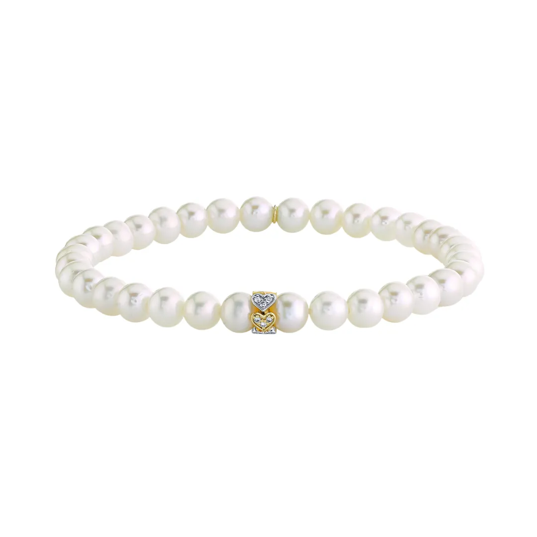 Eternity Heart & Pearl Bracelet