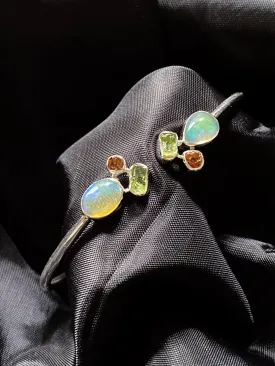 Ethiopian Opal Cluster Cuff Bracelet