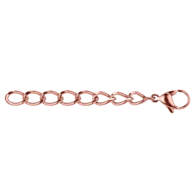 Extension chain with clasp stainless steel rose gold