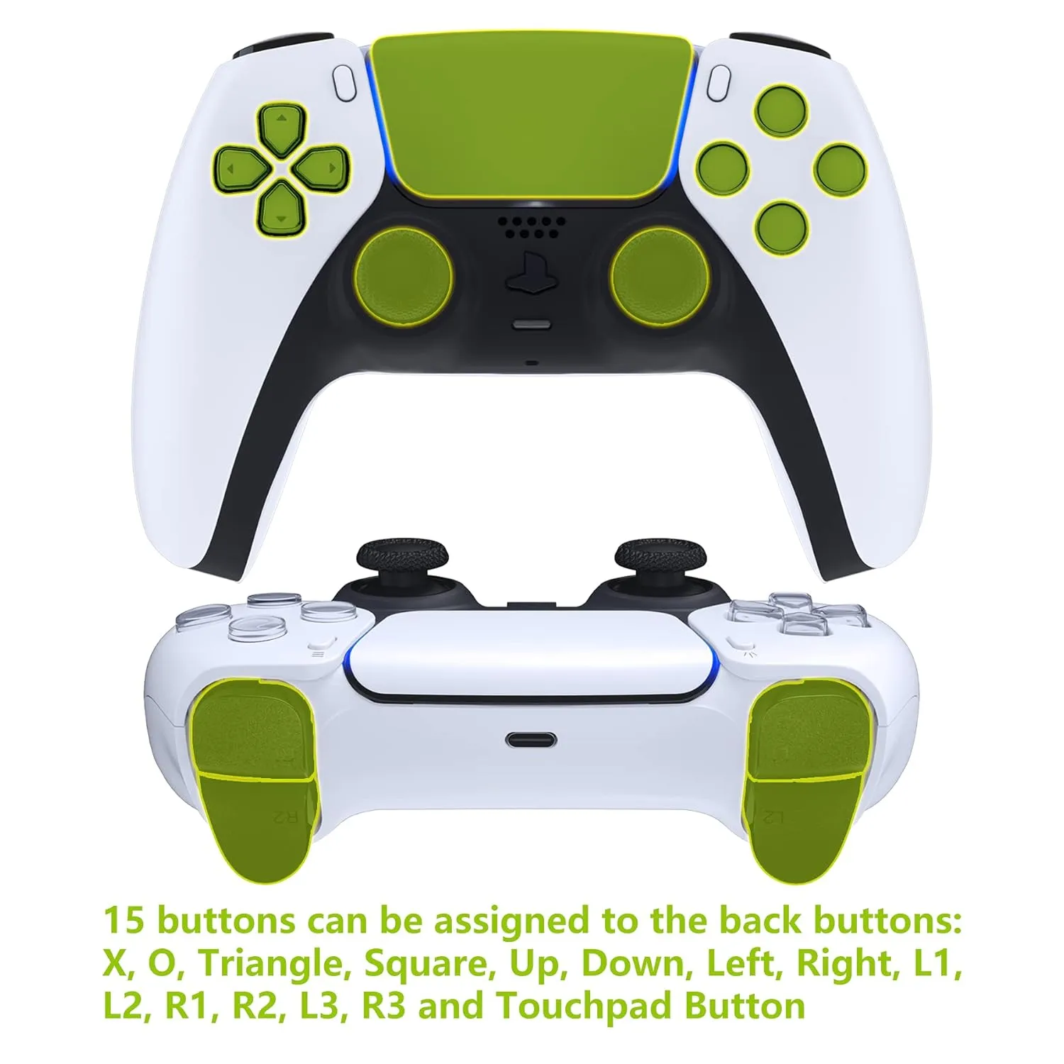 eXtremeRate Sterling Silver Rubberized Grip Programable Rise V3 Remap Kit for PS5 Controller BDM-030 040 050, Upgrade Board Redesigned Bottom Shell Back Buttons Set for PS5 Controller - NO Controller