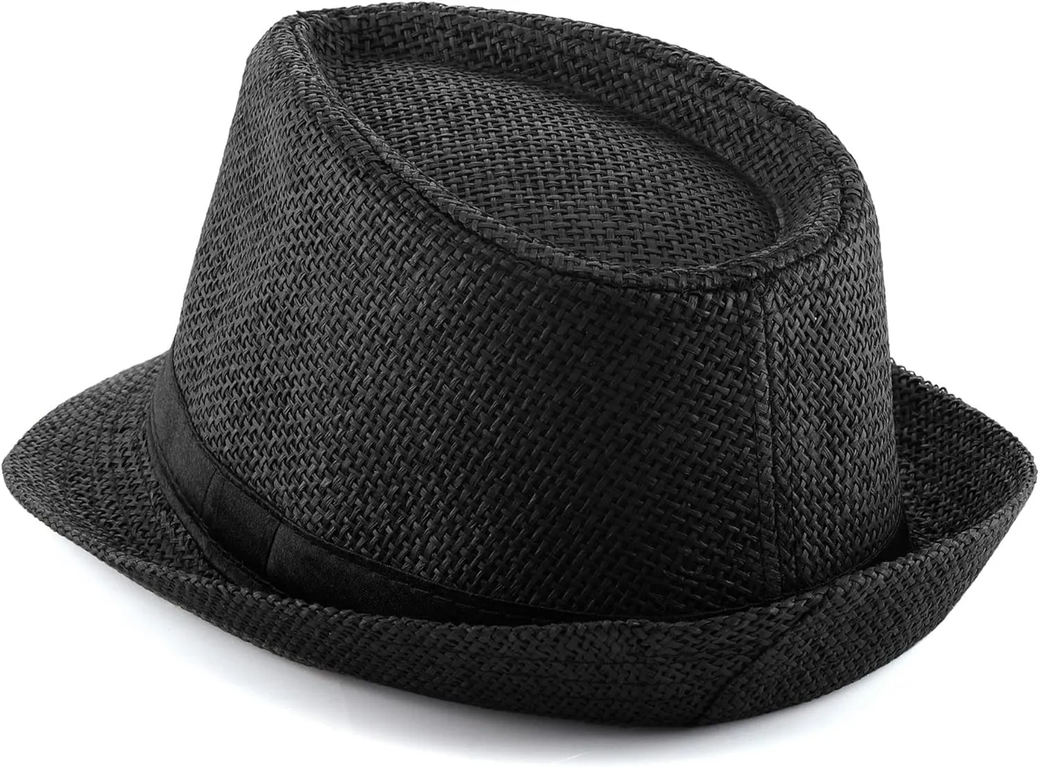 FALETO Unisex Summer Panama Straw Fedora Hat Short Brim Beach Sun Cap Classic