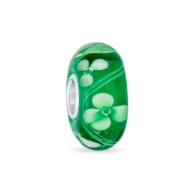 Flower Red Black Green Pink Hibiscus Rose Charm Bead Murano Glass Sterling Silver
