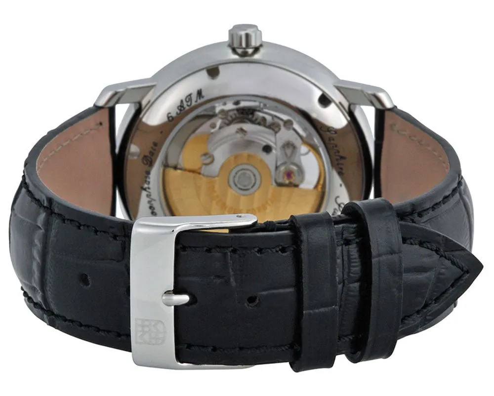 Frederique Constant Classics Heart Beat Moonphase Automatic Silver Dial Black Leather Strap Mens Watch FC-335MC4P6