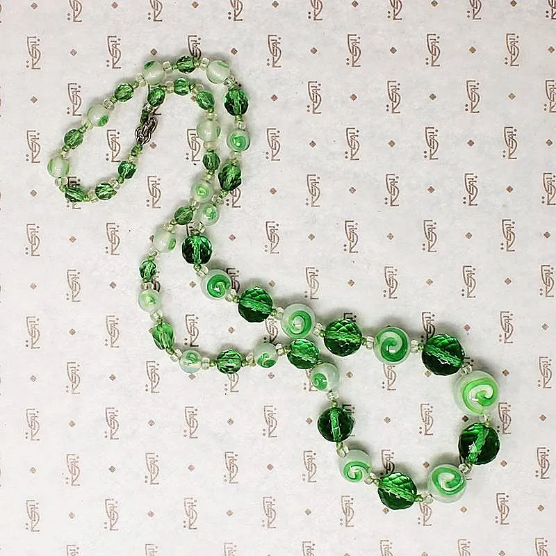 Fresh & Vivid Green Glass Bead Necklace