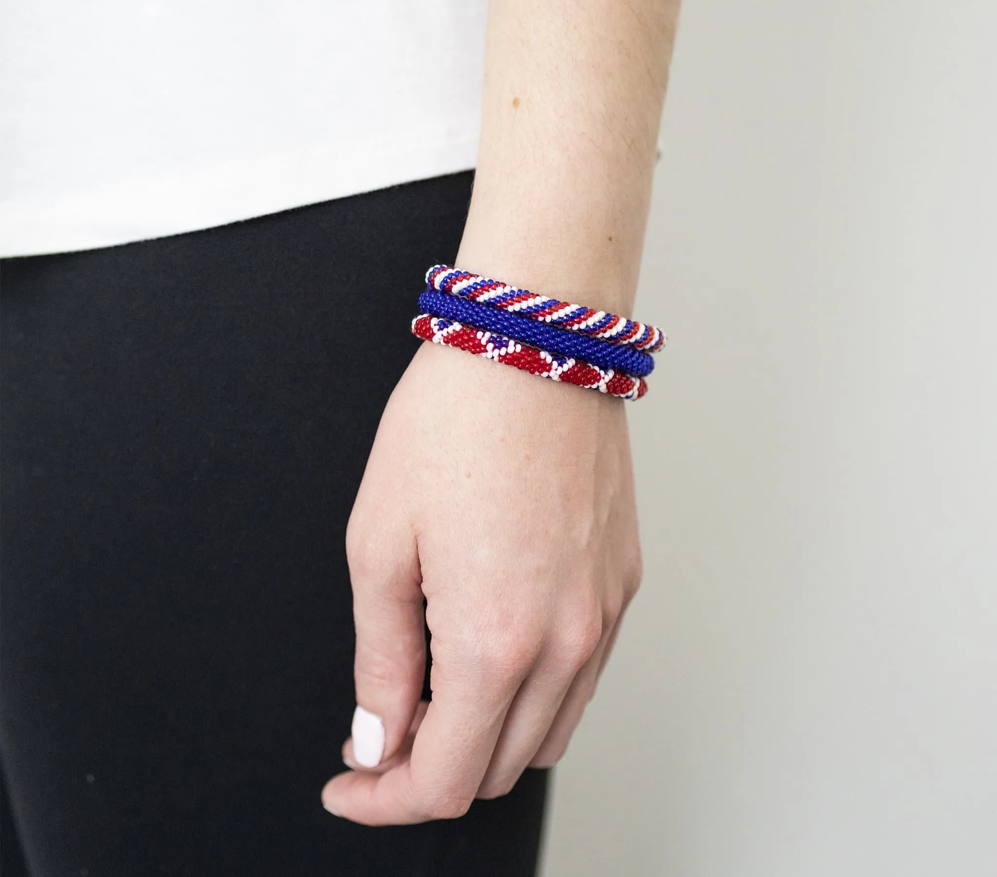 Game Day Roll-On® Bracelets <br> Red, White, & Blue