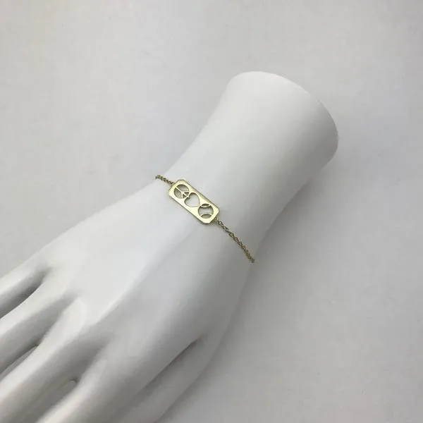 Gold Peace Love Tennis Bracelet