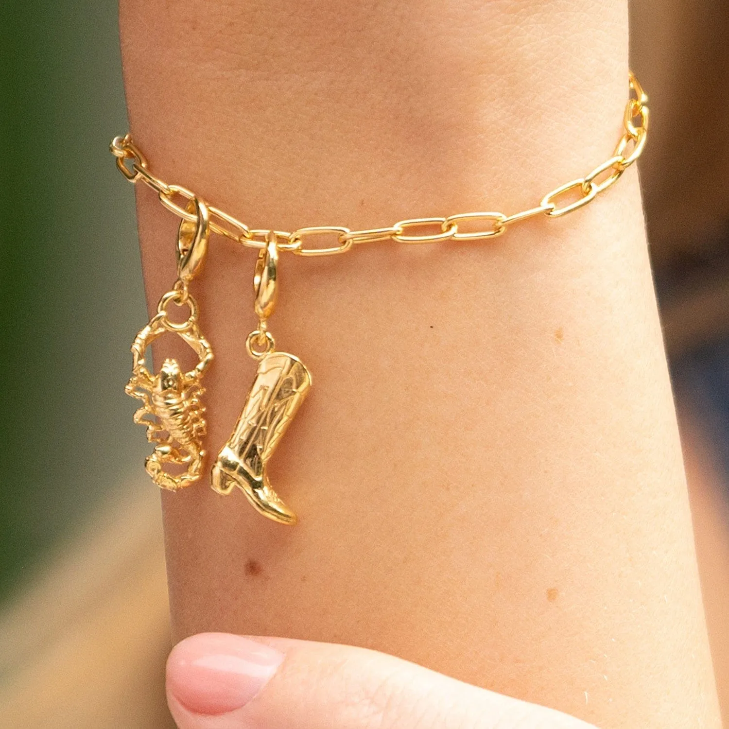 Gold Plated Cowboy Boot Charm