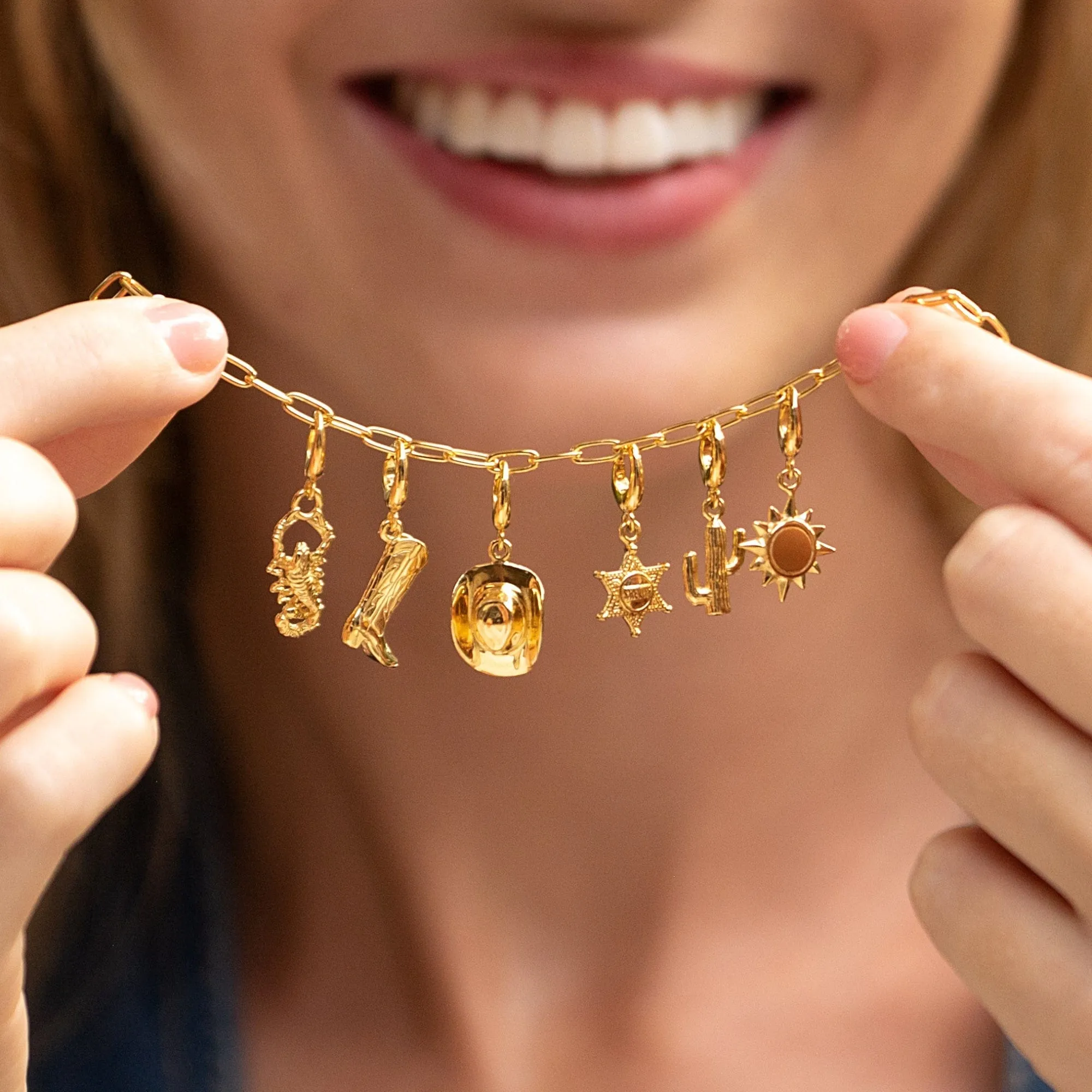 Gold Plated Cowboy Boot Charm