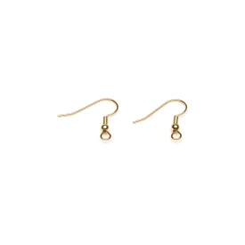Gold Plated French Hook Wire With Ball Accessory - 1 Pair