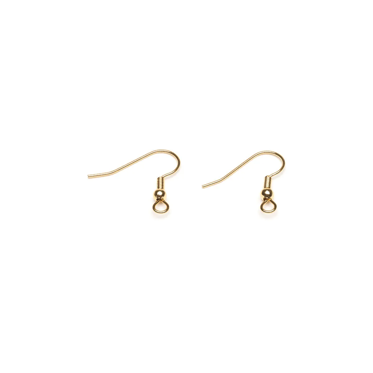 Gold Plated French Hook Wire With Ball Accessory - 1 Pair