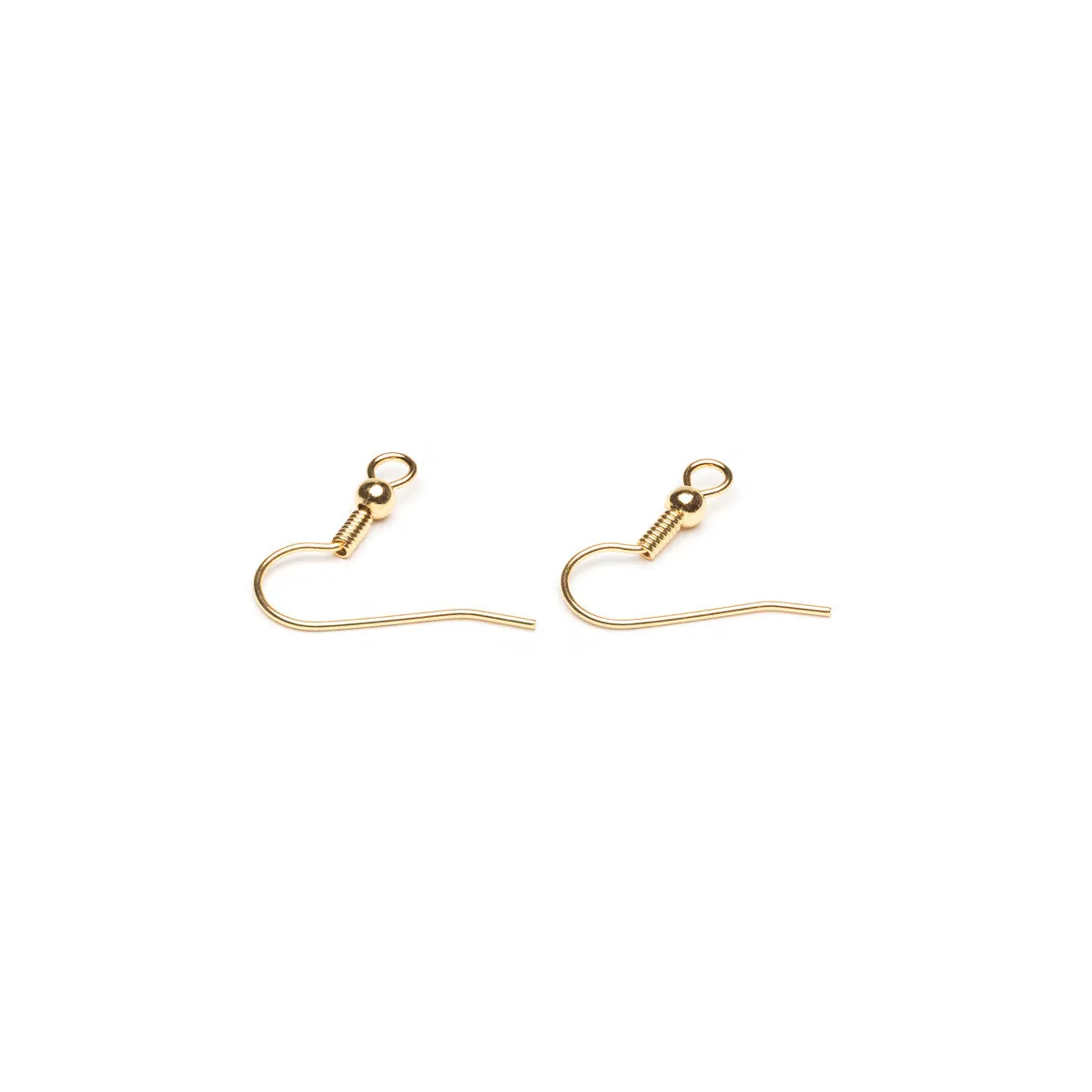 Gold Plated French Hook Wire With Ball Accessory - 1 Pair