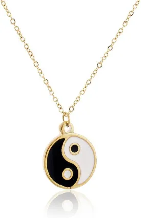 Gold Silver Yin Yang Pendant Necklace for Couples