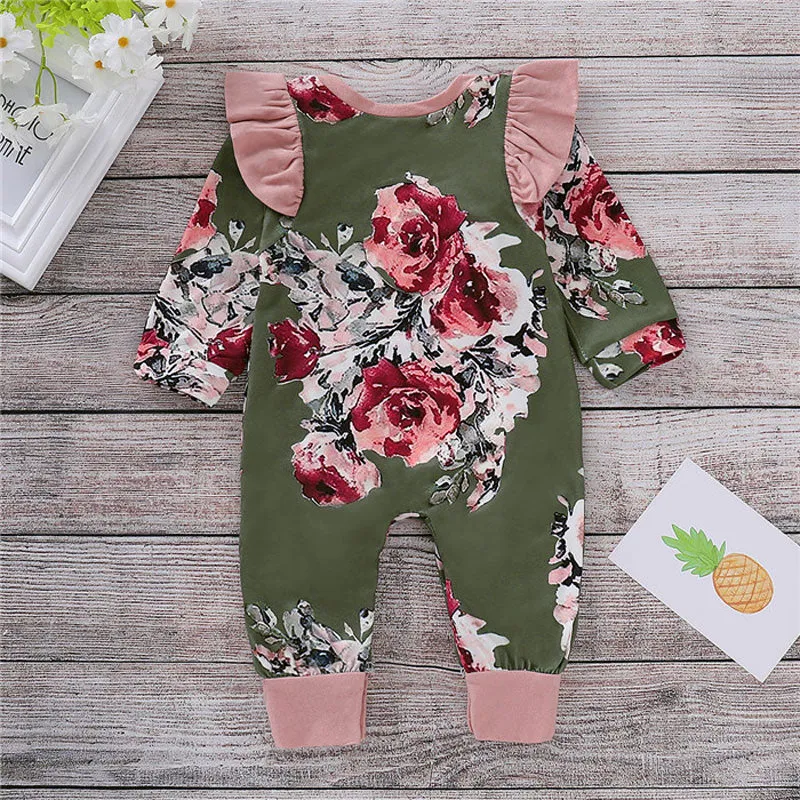 Green & Pink Floral Onesie