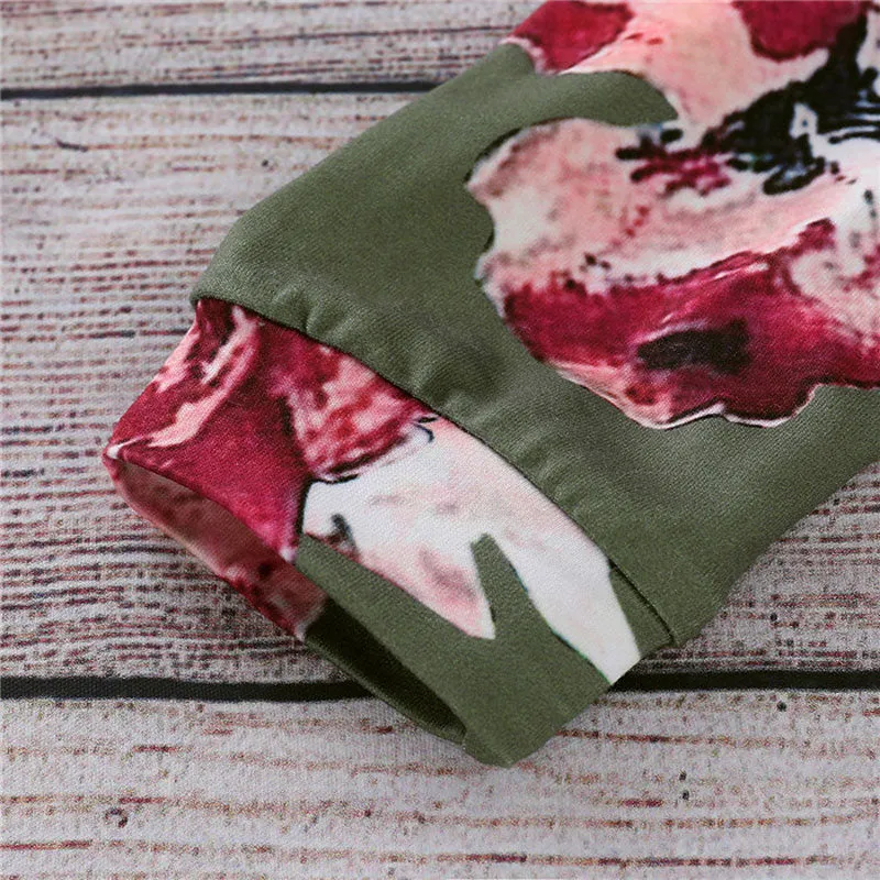 Green & Pink Floral Onesie