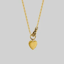 HAND OF GLORY. Grasping Heart Necklace - Gold