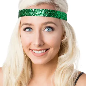 Hipsy Adjustable Non Slip Wide Bling Glitter Headband for Women Girls & Teens (Green)