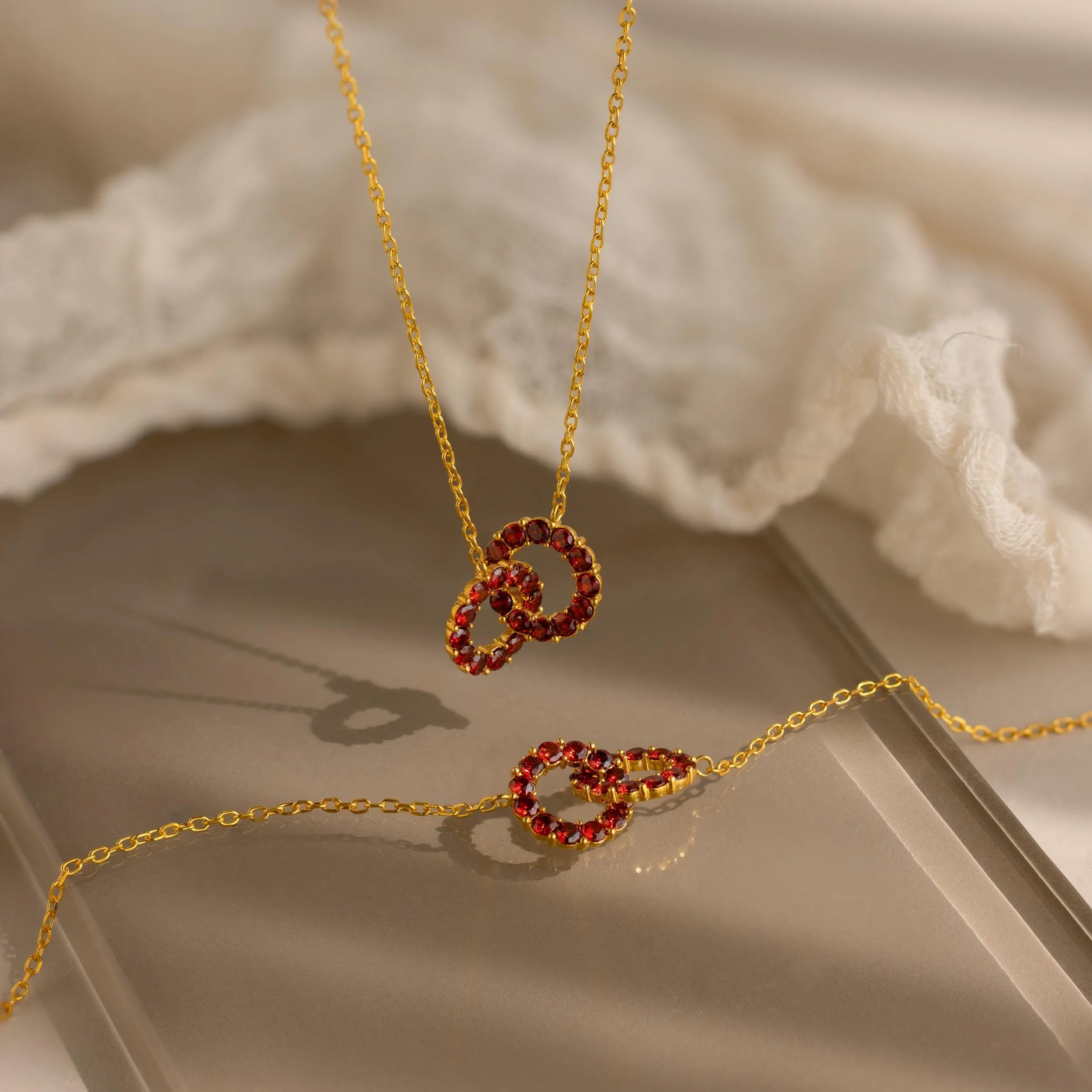 Interlocking Duo Birthstone Bracelet