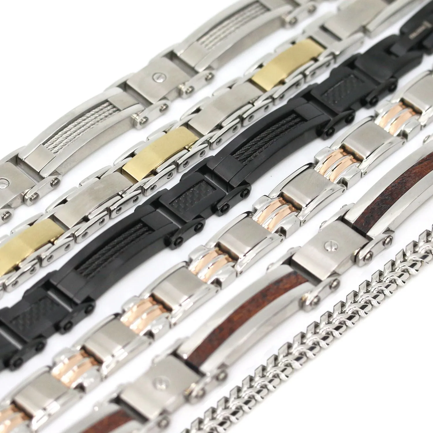 Italgem Black Stainless Steel Classico Cable Men's Bracelet