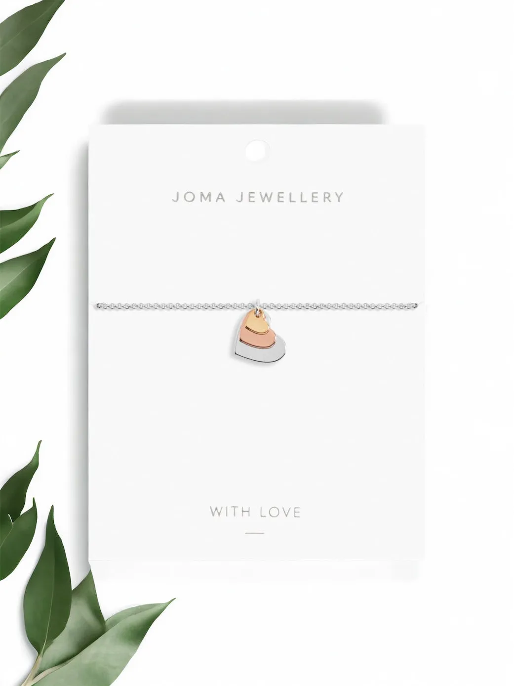 Joma Jewellery - Graduating Hearts Silver Rose and Gold Bracelet
