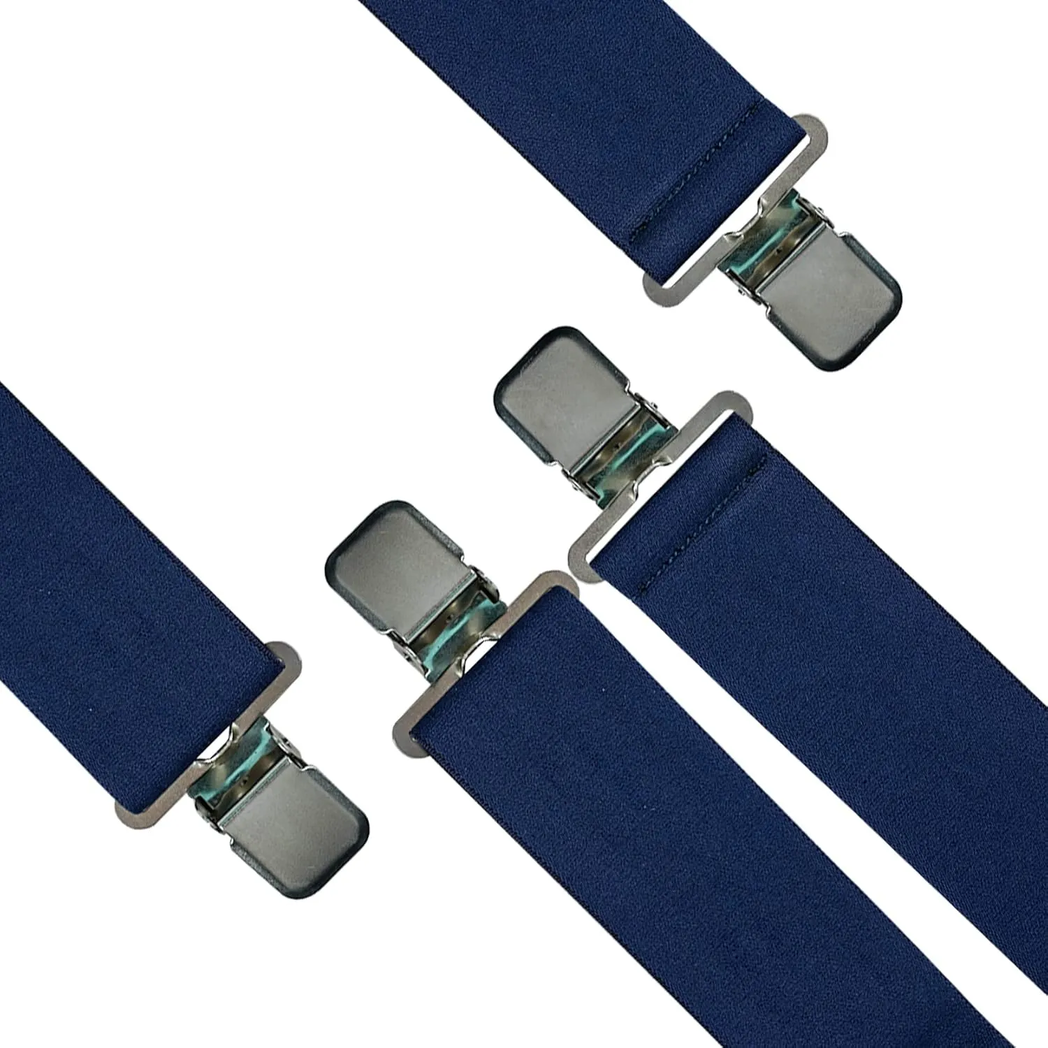 KUNN Mens Suspenders X-Back 2 Inch Wide Elastic Suspender Heavy Duty Clips Work Suspenders