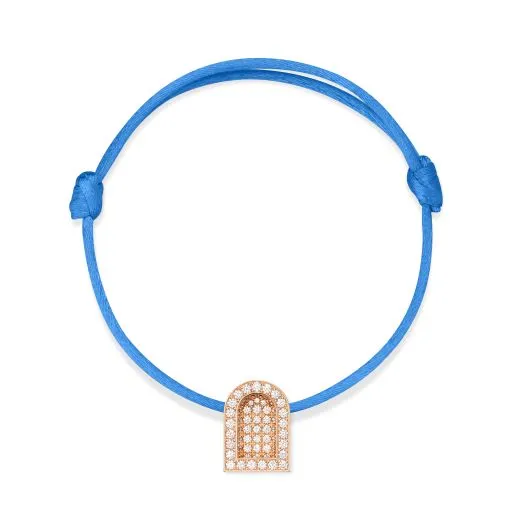 L'Arc Voyage Charm GM, 18k Rose Gold with Colisée Diamonds on Silk Cord