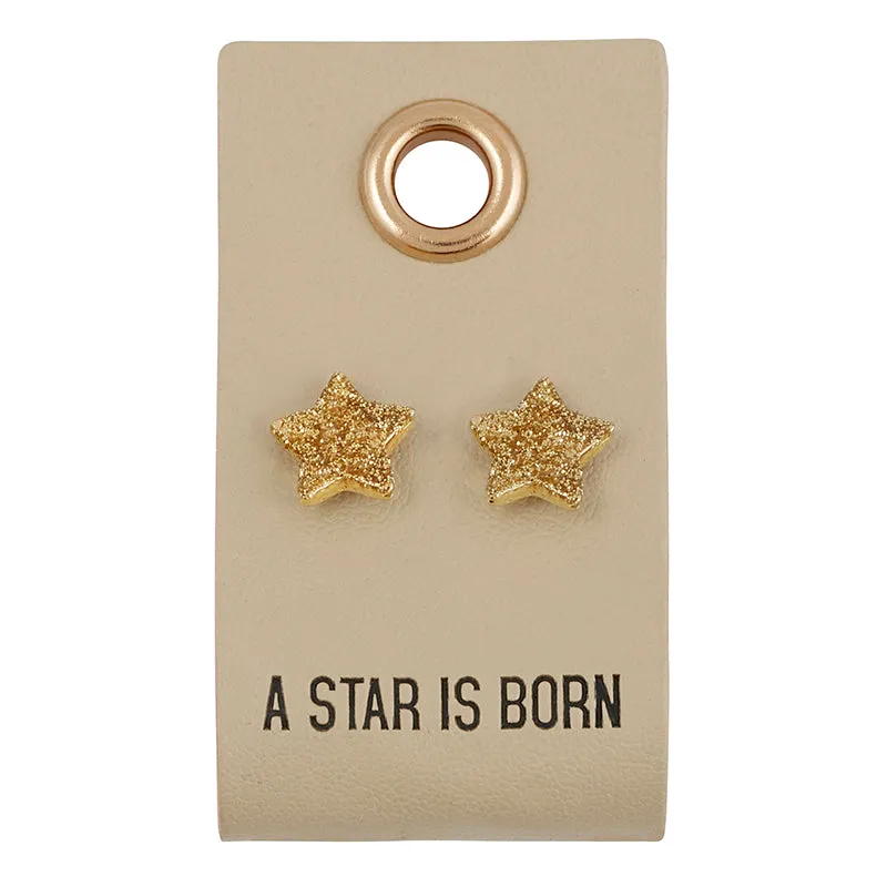 LEATHER TAG EARRINGS