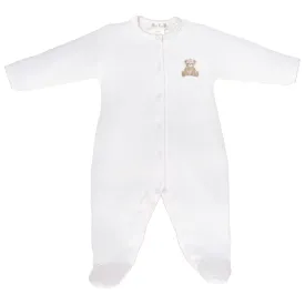 Love Teddy Embroidery Footie | Baby Girl