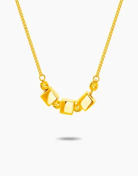 LVC 9IN Cubique 999 Gold Necklace