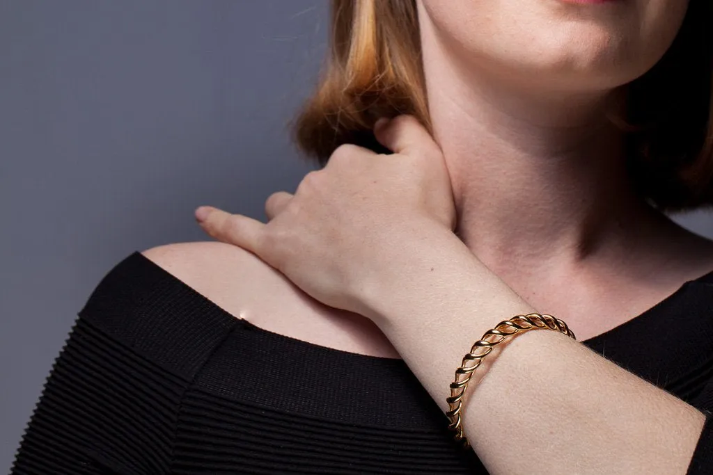 Medusa Bangle Bracelet in Gold