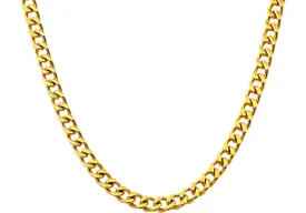 Mens 8mm Gold Stainless Steel Curb Link Chain Necklace