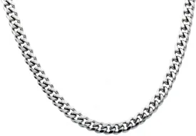 Mens 8mm Stainless Steel Cuban Link Chain Necklace With Box Clasp