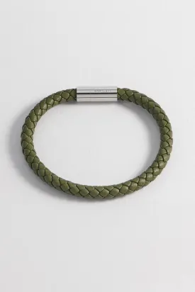 Mens Leather Single Plaited Bracelet