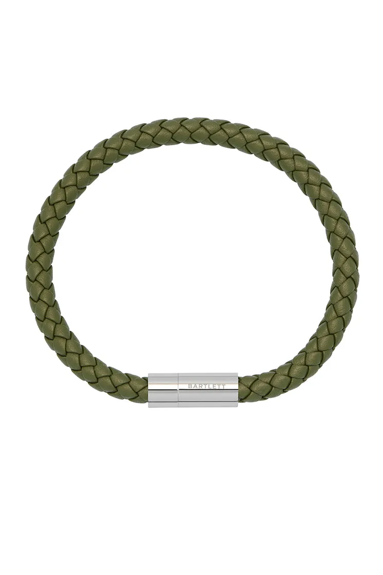 Mens Leather Single Plaited Bracelet