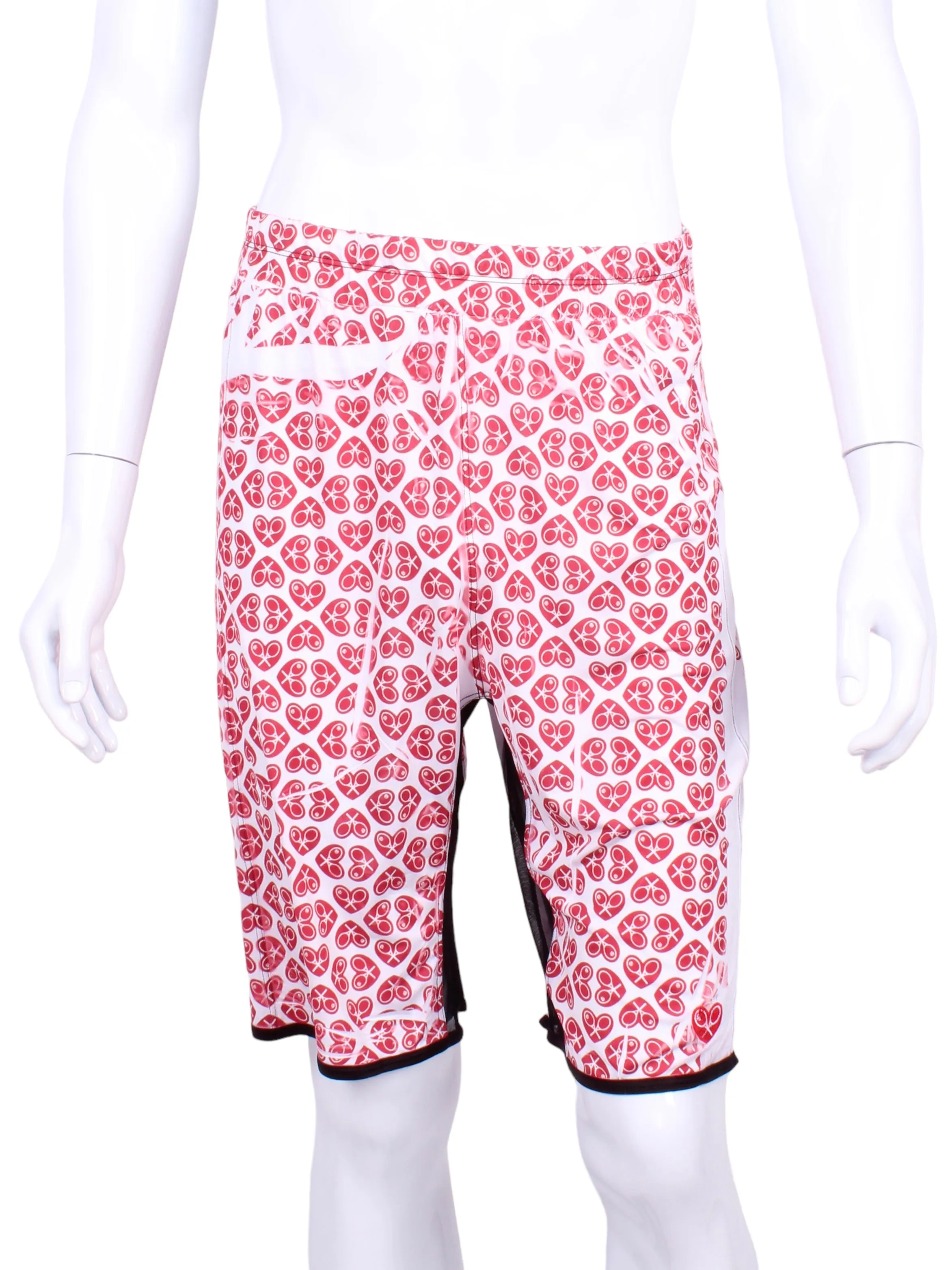 Men’s Shorts Hand Pressed N/E/S/W Hearts On White