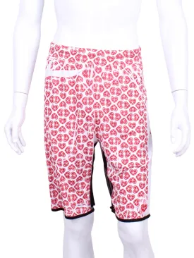 Men’s Shorts Hand Pressed N/E/S/W Hearts On White